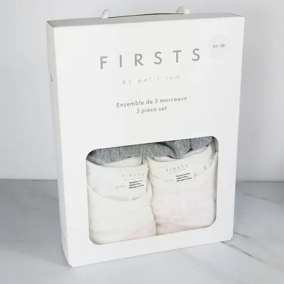 FIRST by Petit Lem 3 Piece Newborn Set Pin… - Picture 3 of 7